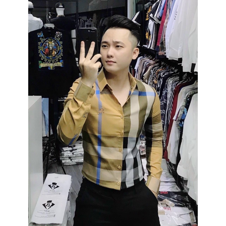 ÁO SƠ MI NAM TAY DÀI KẺ SỌC CARO PHONG CÁCH CÔNG SỞ