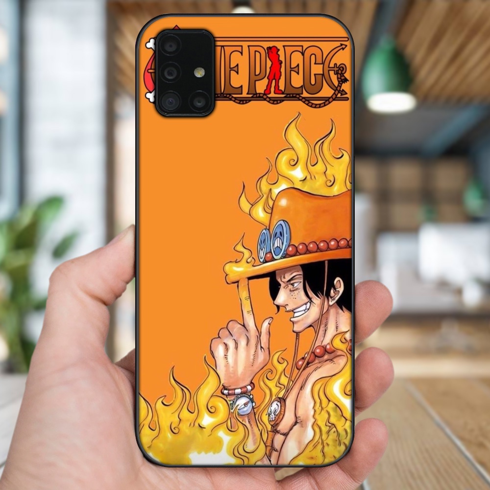 Ốp lưng Samsung A51, A71 viền đen in hình Ace One Piece