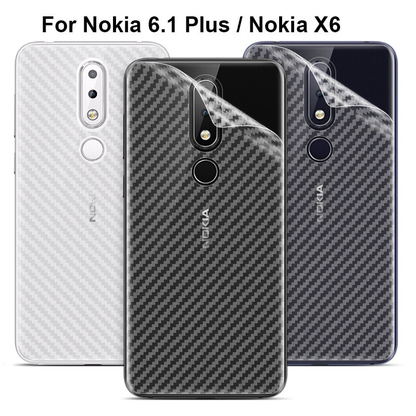 MIẾNG DÁN MẶT LƯNG NOKIA X6 , 6.1 PLUS MIẾNG DÁN DẺO VÂN CARBON