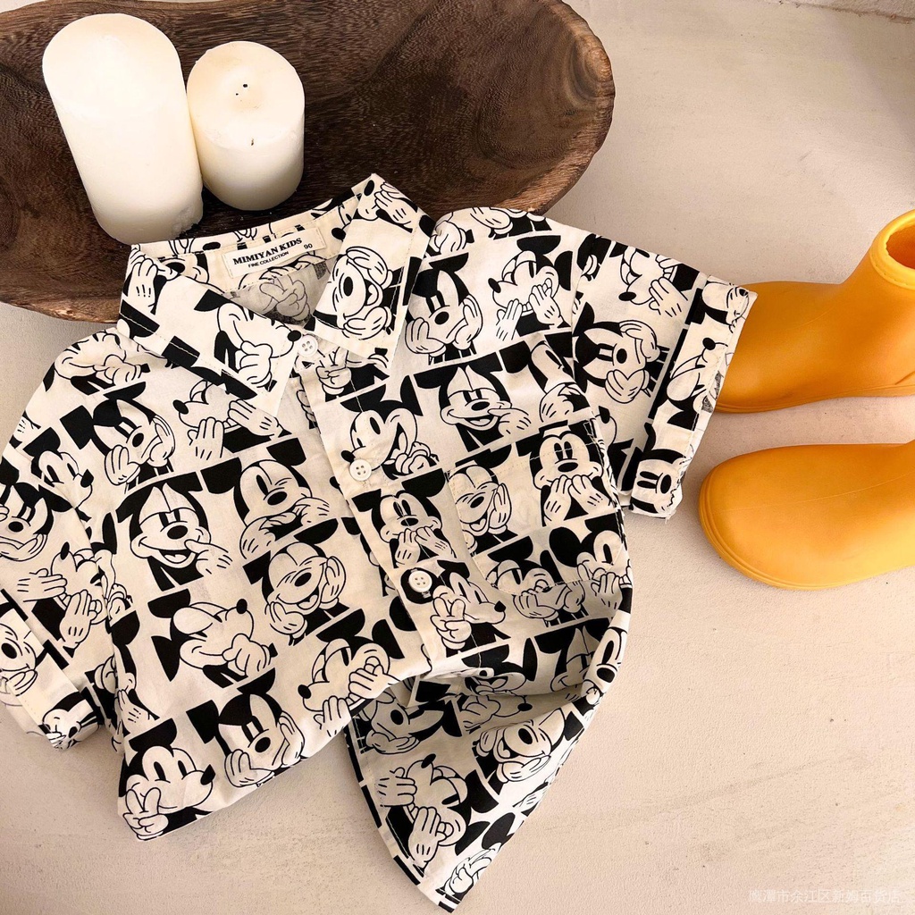 Hàng Mới Về Áo Sơ Mi Tay Ngắn Cổ Bẻ In Họa Tiết Hoạt Hình Thời Trang Mùa Hè Dành Cho Trẻ Em 2022