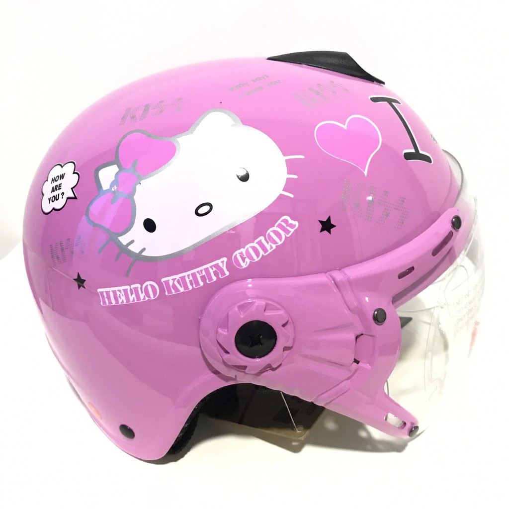 Nón bảo hiểm trẻ em Kitty - Elsa - Among Us - Dành cho bé từ 3 đến 6 tuổi - vòng đầu 50-52cm - V&amp;S Helmet - VS103Ks
