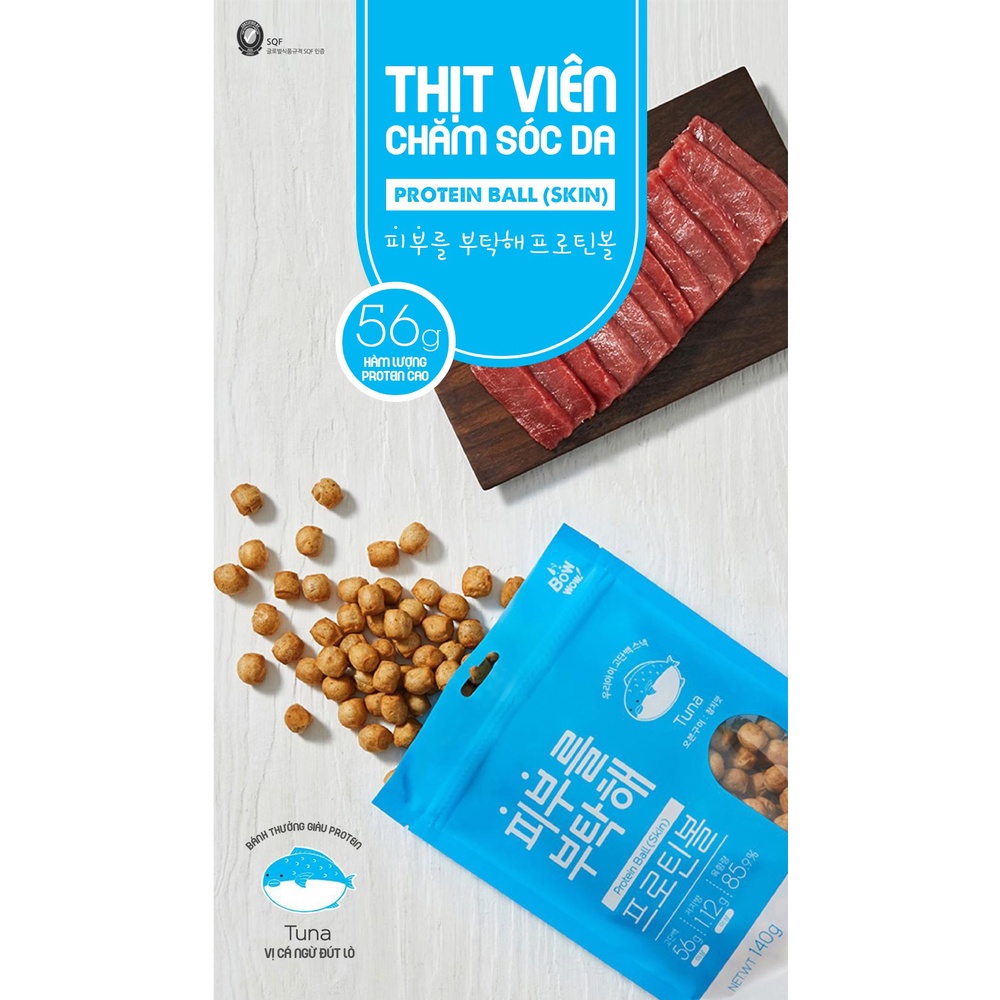 [DINH DƯỠNG CAO] BỊCH 140G THỊT VIÊN HỖ TRỢ THỂ LỰC, CHĂM SÓC DA, MẮT, TĂNG CƯỜNG MIỄN DỊCH CHO CHÓ – SNACK CHO CHÓ