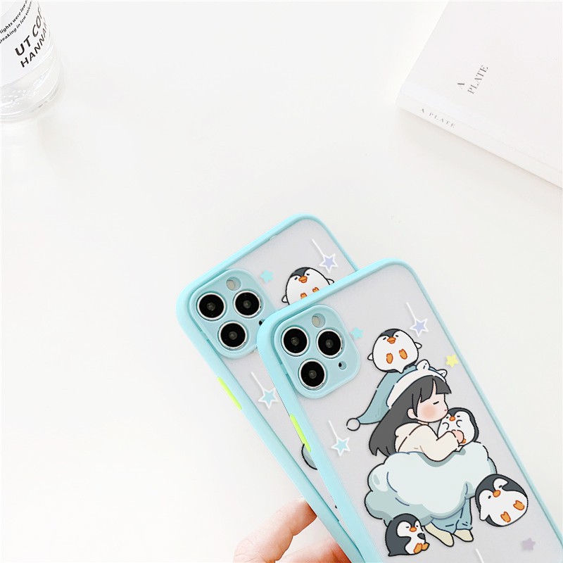 Ốp lưng iphone Bé Cánh Cụt nhám viền nổi cong 5/5s/6/6plus/6s/6splus/7/7plus/8/8plus/x/xr/xs/11/12/pro/max/plus/promax | BigBuy360 - bigbuy360.vn