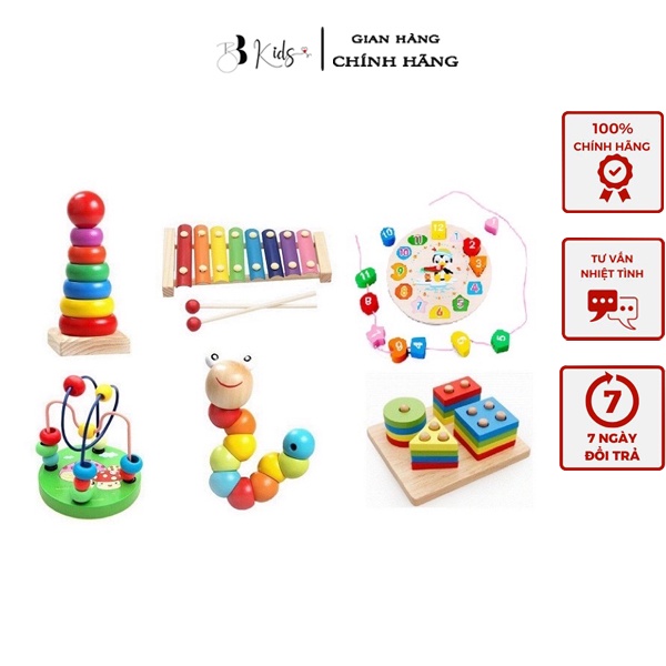 Set 6 Đồ Chơi Gỗ BB Kids Phát Triển Tư Duy Cho Bé