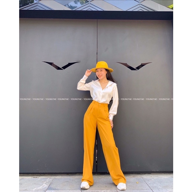 Quần suông nữ culottes basic cạp cao ống rộng lưng cao dáng dài nhiều màu chất siêu đẹp không nhăn nhàu | BigBuy360 - bigbuy360.vn