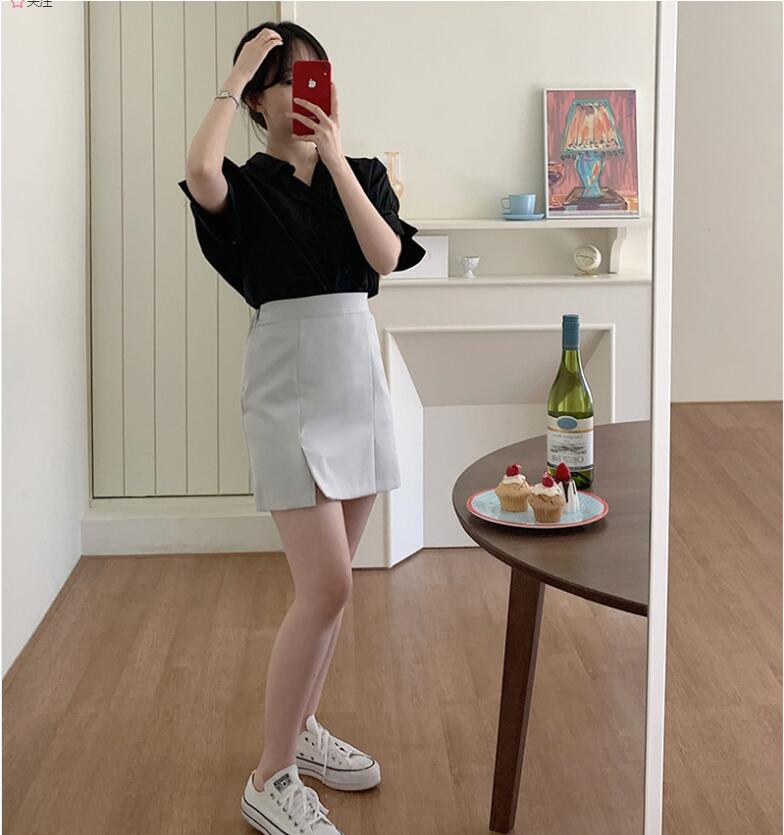 Áo Thun Nữ Tay Ngắn Màu Trơn Phong Cách Hàn Quốc