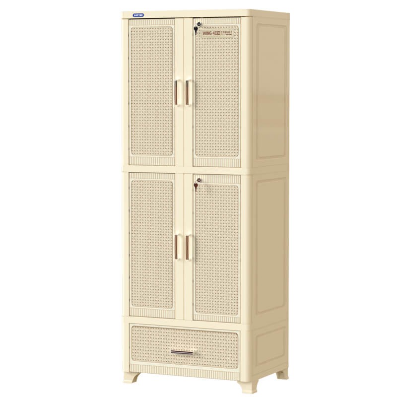 Tủ Quần Áo Nhựa Duy Tân Wing 4C-1N 70 X 50 X 185cm (Nâu Nhạt)- GIAO NHANH 2H LIÊN HỆ SHOP