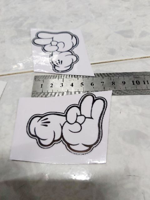 Tem Sticker Bàn Tay Bựa Dán Xe, Nón Giá Rẻ