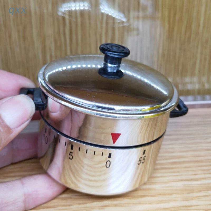 [qxx] Kitchen Timer Bucket Shaped 60 Minutes Kitchen Timer Stainless Steel Mechanical Wind Up Timer Time Pressure Cooker