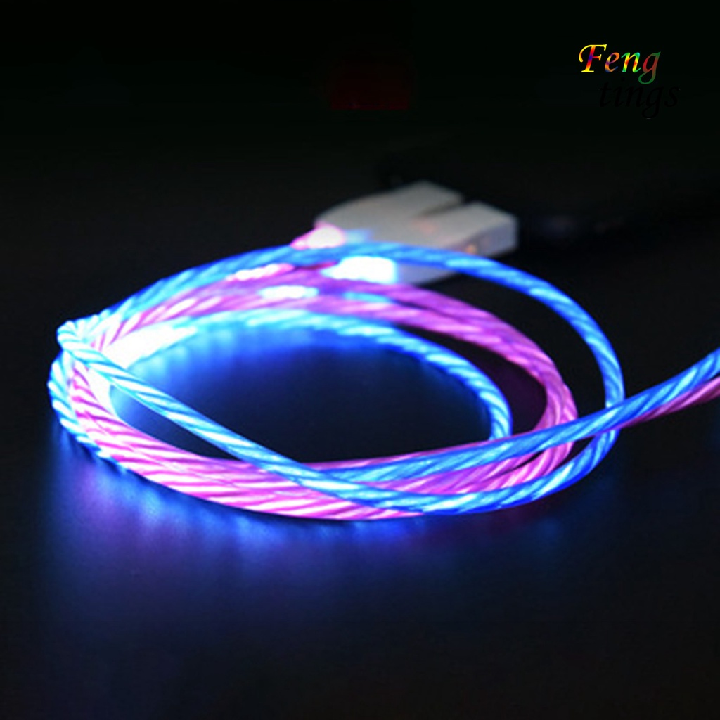 Cáp sạc nhanh Micro Usb Type-C có đèn led phát sáng thích hợp cho Apple/Android