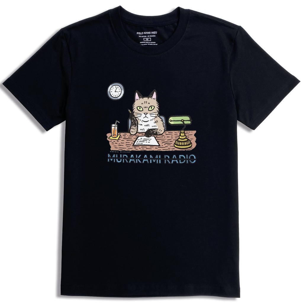 Áo thun cổ tròn PoloCat, vải cotton 100% co dãn 4 chiều, thoáng mát, thấm hút, trẻ trung màu Trắng Đen - POLO HANGHIEU | BigBuy360 - bigbuy360.vn