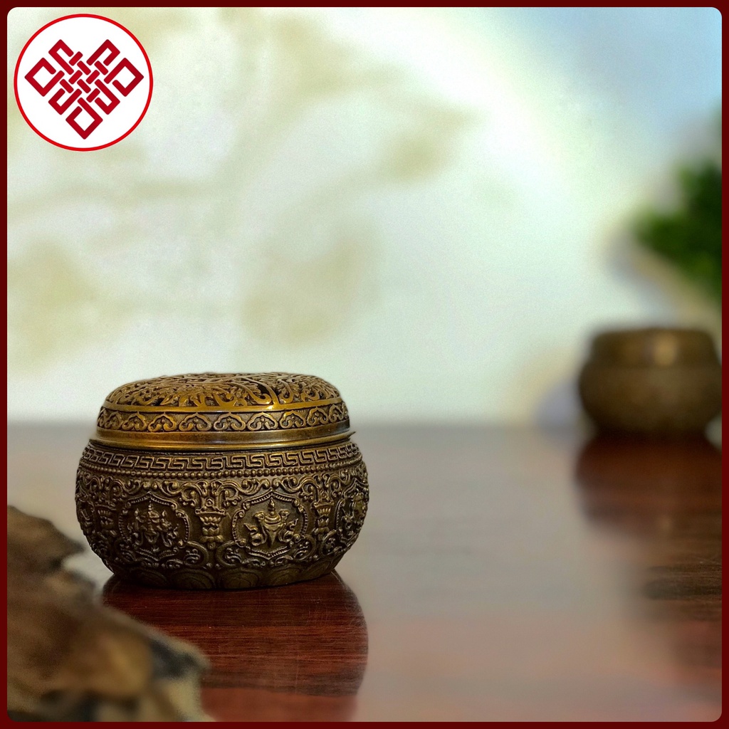 Lư Xông Trầm - Lư Hương Trang Trí Bàn Thờ - Đồ Thờ Cúng Mật Tông [Kim Cương Hỷ Lạc] Mẫu Mới