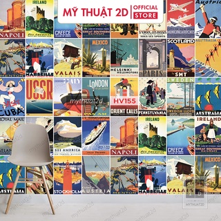 Sét 2 mét dài Decal gạch bông hình ảnh trang trí Photos of worlds_HV155