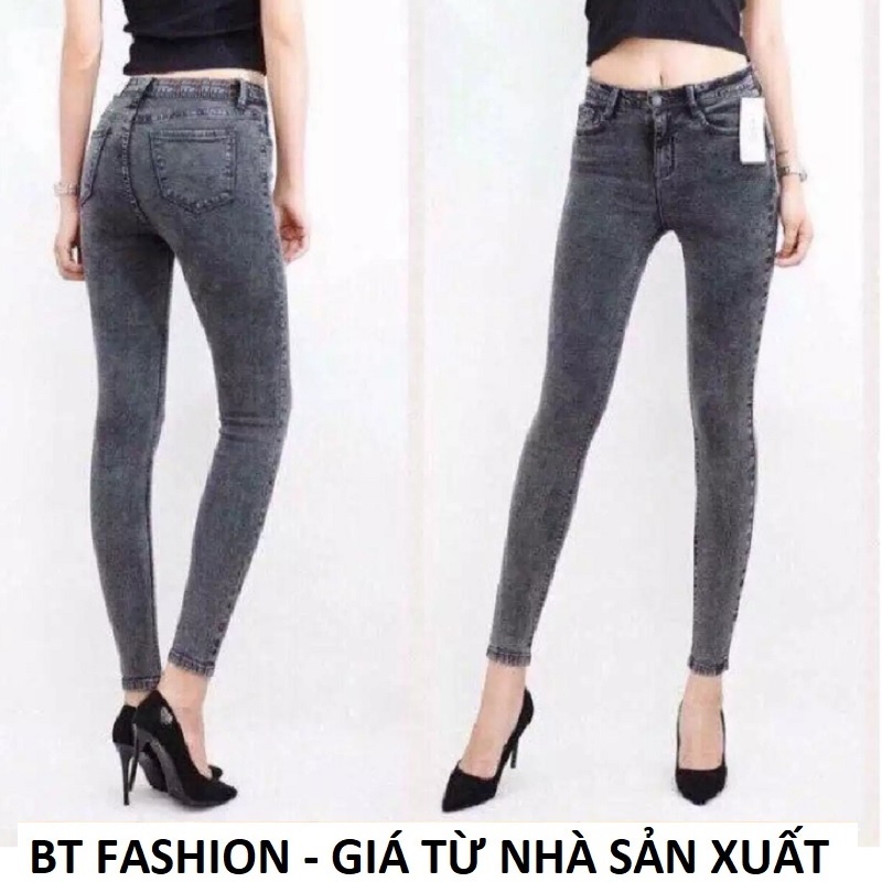 [HÌNH THẬT] Quần Bò Nữ Kaki Thun Giả Jean Co Dãn Mạnh, Mặc Thoải Mái - BT Fashion (WASH 02)