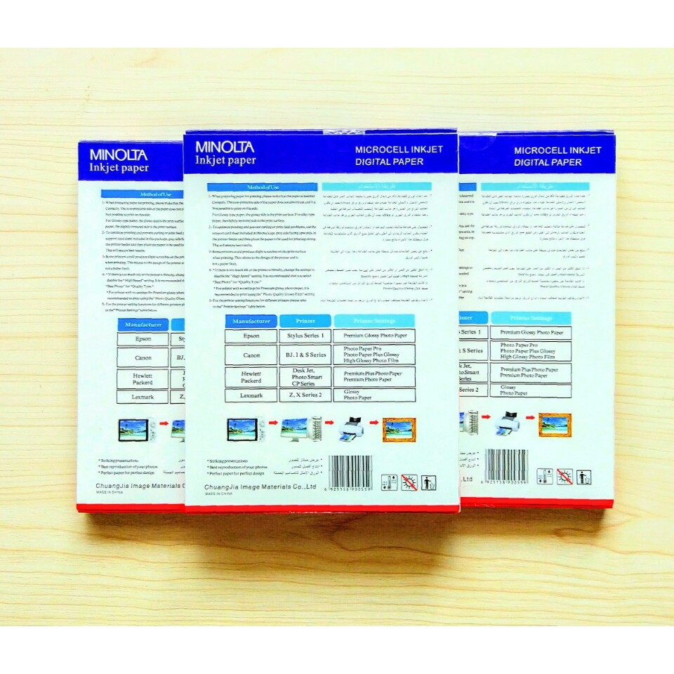 Combo 3 xấp Giấy in ảnh RC kháng nước Minota 260g 1 mặt bóng ( Glossy) 13*18cm 50 tờ/xấp | BigBuy360 - bigbuy360.vn