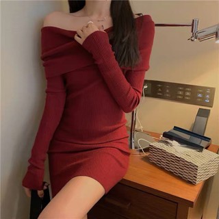 Váy len trễ vai, váy trễ vai quyến rũ