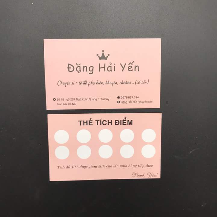 Thẻ Tích Điểm cho tiệm nail -In Bạch Dương