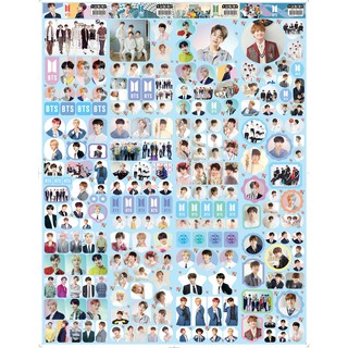 Combo độc quyền bản to 12 tấm hình dán BTS