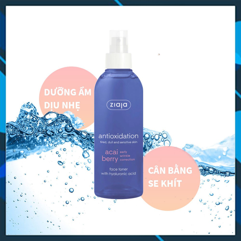 XỊT CÂN BẰNG DƯỠNG ẨM HYALURONIC CHỐNG OXY HÓA – ZIAJA – 200ML