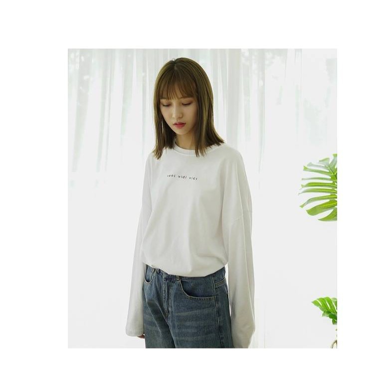 Áo Thun Tay Dài Form Rộng Phong Cách Hàn Quốc Ulzzang thu đông VINI VIDI VICI - Ảnh thật ở cuối | BigBuy360 - bigbuy360.vn