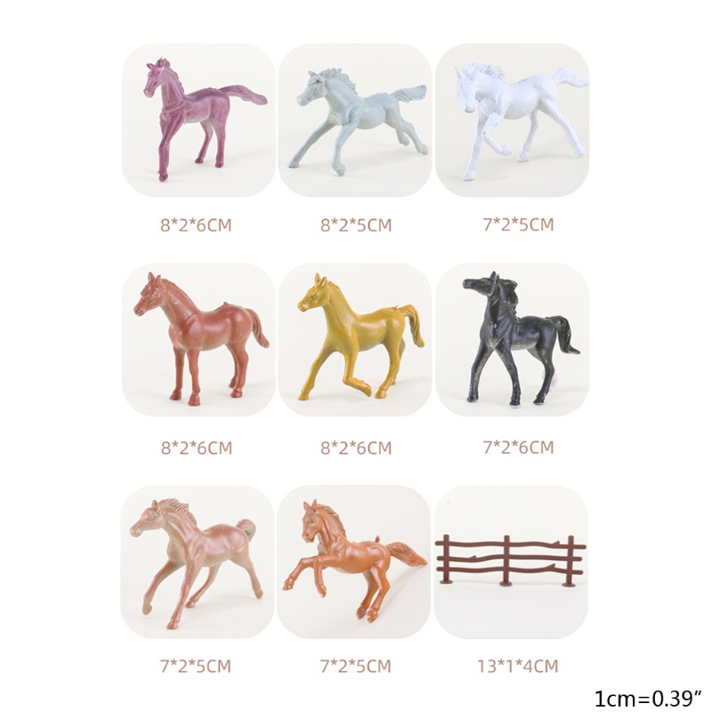 Bộ Đồ Chơi Ngựa Gỗ Dễ Thương Dùng Trang Trí Bánh Cupcake