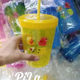Ly Nhựa Chịu Nhiệt An Toàn, Ly Ống Hút Trong 1 Lít, 500ml
