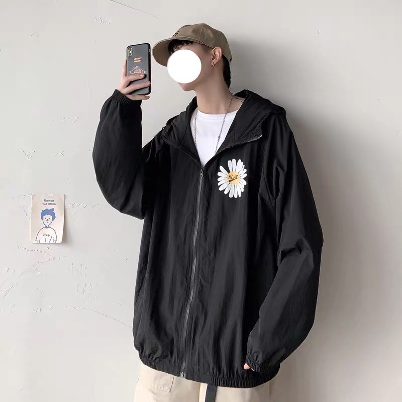 Áo khoác dù unisex form rộng Cặp Hoa Cúc, nam nữ ulzzang WIND | BigBuy360 - bigbuy360.vn