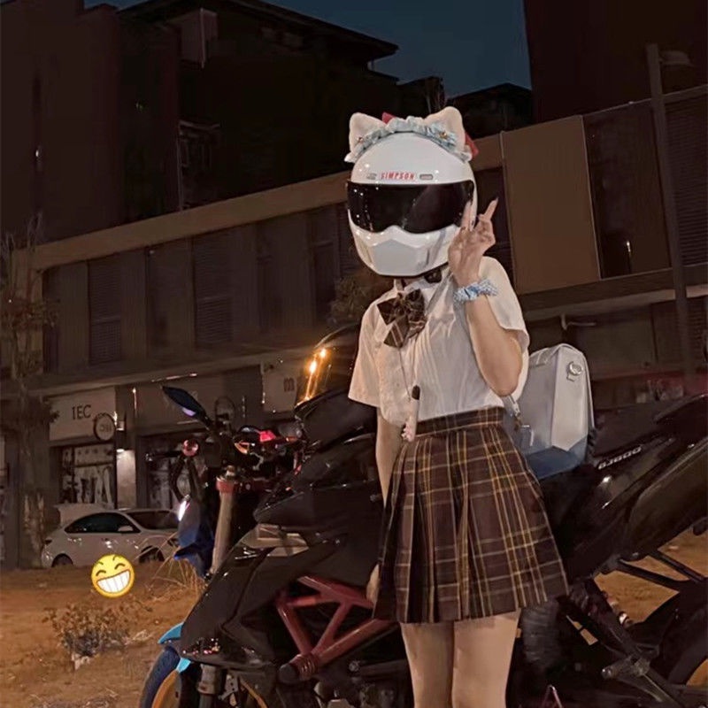 Mũ Bảo Hiểm Hình Tai Mèo Đội Mũ Bảo Hiểm Dễ Thương Cho Nữ