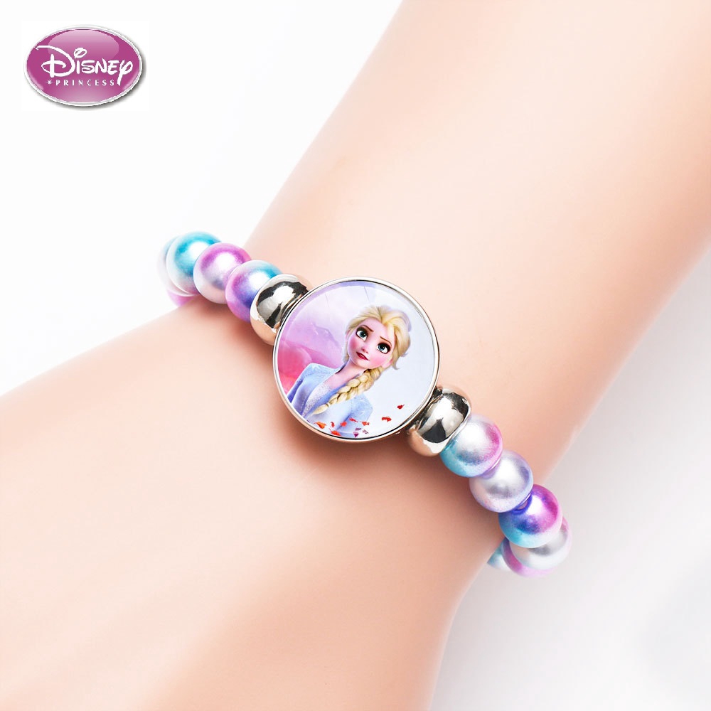 DISNEY Vòng Tay Xâu Hạt 15 Kiểu Mặt Hình Công Chúa Elsa Anna Và Frozen 2 Dễ Thương Cho Bé Gái