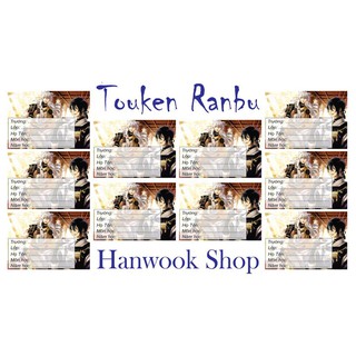 Nhãn vở Touken Ranbu - KogiMika (set 16 nhãn) - có nhiều mẫu Anime, Manga, Game, Mikazuki, Kogitsunemaru