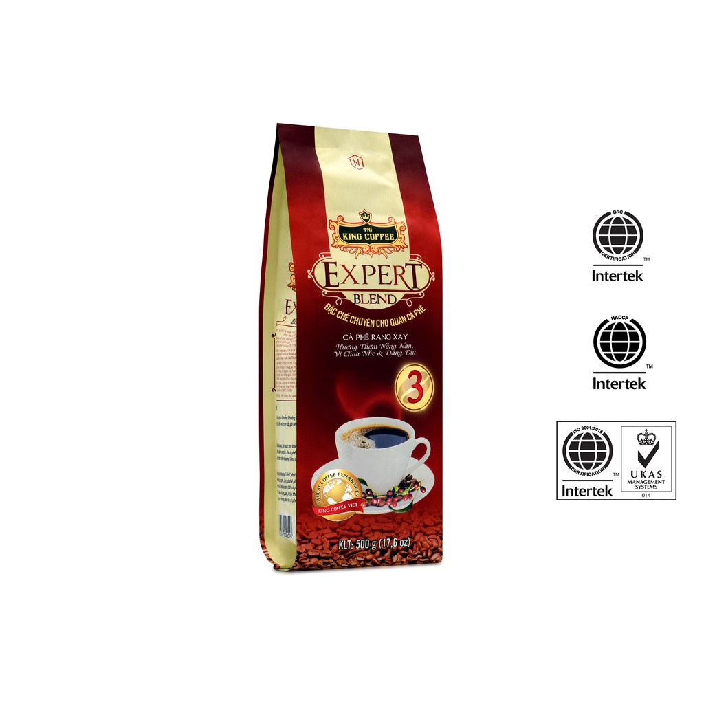 Cà Phê Rang Xay Expert Blend 3 KING COFFEE - Túi 500g - Café Arabica - Vị Chua nhẹ và Đắng dịu