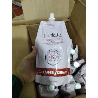Colagen phục hồi tóc cháy tóc nát tóc sun. tóc khô xơ che ngọn Helida gói 500ml