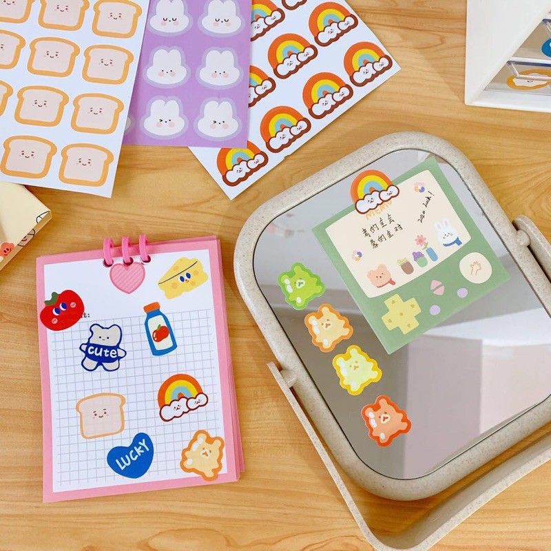 Sticker50 set 2 bảng sticker cute