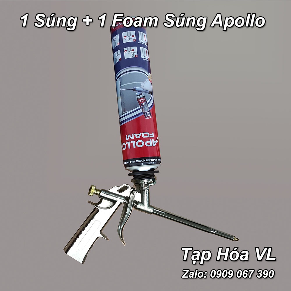 [Combo Tiết Kiệm] 1 Foam Súng Apollo 750ml + 1 Súng bắn keo bọt nở