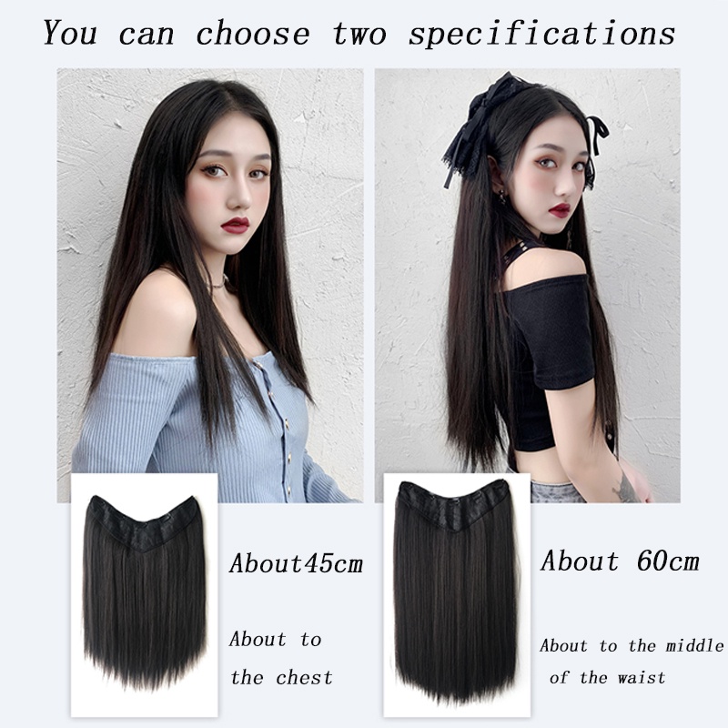 Bộ Tóc Giả Nối Dài Xoăn Gợn Sóng Có 4 Kẹp Tiện Dụng Cho Nữ