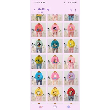 Bộ cotton xuất hàn bé trai / bé gái nhí / nhỡ / đại