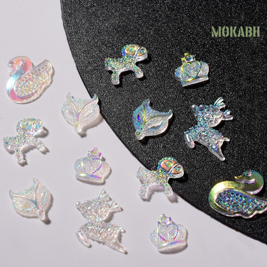 Set 30 Phụ Kiện Đính Trang Trí Móng Tay Nghệ Thuật Hình Động Vật Xinh Xắn