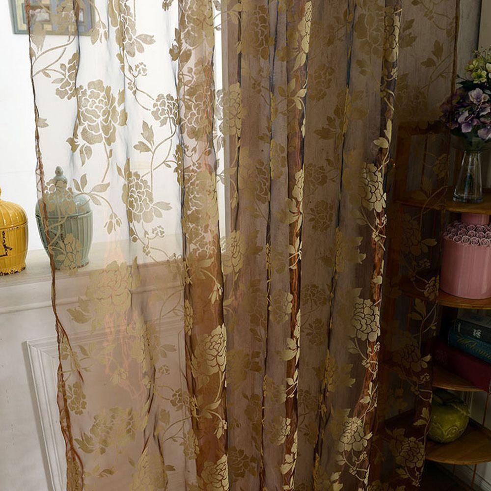 Rèm Cửa Bằng Vải Jacquard Trong Suốt Họa Tiết Hoa Hiện Đại Dành Cho Phòng Khách / Phòng Ngủ / Nhà