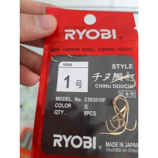 Lưỡi câu cá nhật bản chính hãng ryobi siêu sắc bén-- lưỡi câu đơn,đài, câu chép ,lưỡi siêu cứng