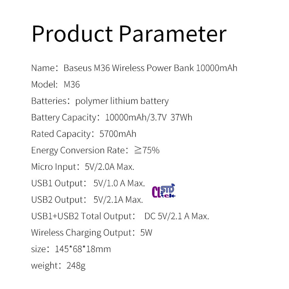 PIN SẠC DỰ PHÒNG TÍCH HỢP SẠC KHÔNG DÂY BASEUS DÒNG M36 DUNG LƯỢNNG 10.000MAH CHÍNH HÃNG HÀNG CHUẨN