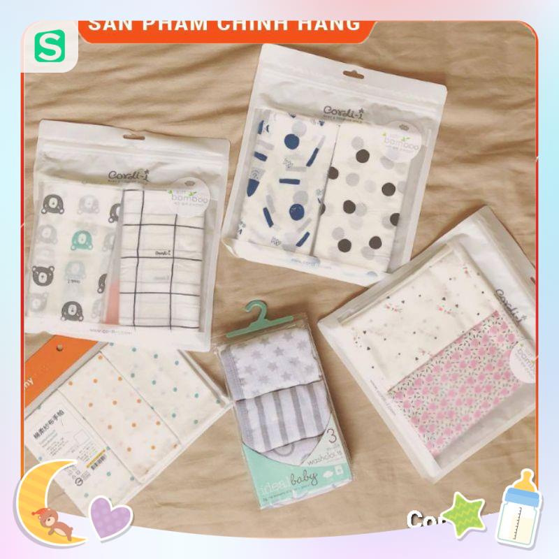 Set 10 Khăn sữa sợi tre kháng khuẩn cho bé Cordi Hàn Quốc