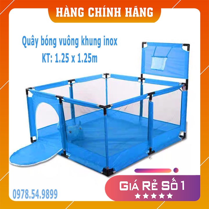 Quây bóng cho bé nhà bóng cho bé hình vuông kèm ném bóng rổ và bóng