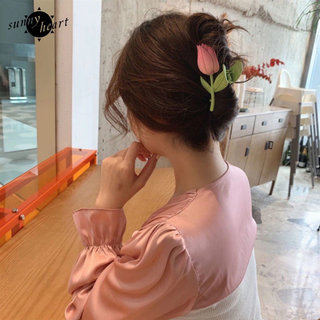 Kẹp Tóc Hình Hoa Tulip Bằng Nhựa Đa Năng Thời Trang Cho Nữ