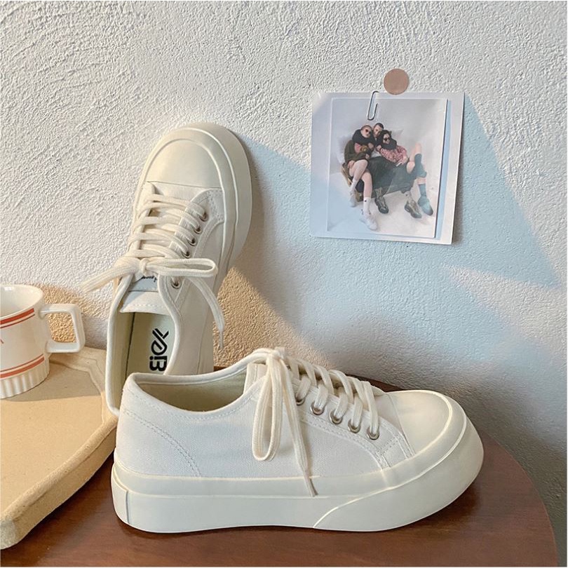 GIÀY NỮ  GIÀY NỮ THỂ THAO Phong Cách Hàn Quốc/Giày Nữ Sneaker CV Hình Ngôi Sao Màu Đen