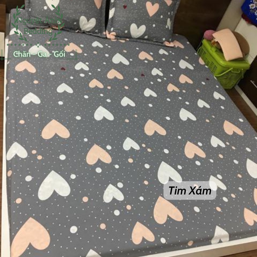 (Siêu đẹp)  Ga giường cotton 100%, ga chun bọc đệm cotton đủ size nệm 1m6 1m8 2m2 - Mẫu Lông vũ màu sáng