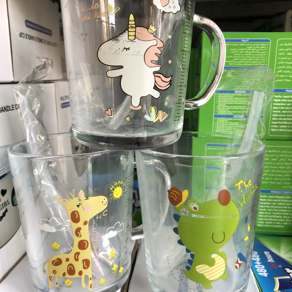 Ly nước, ly thủy tinh có vạch chia ml, hình ngẫu nhiên | BigBuy360 - bigbuy360.vn