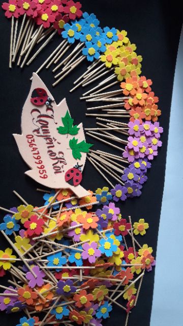 Túi 50 hoa bé ngoan giấy xốp nhiều màu