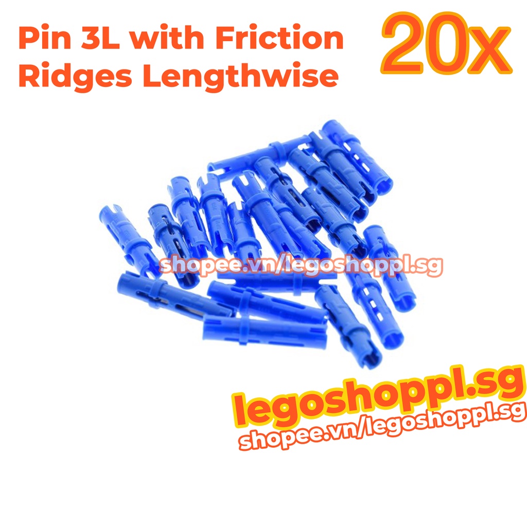 LEGO Technic Chốt / Ghim 3L Với Gờ Ma Sát Dọc Màu Xanh Da Trời ID 4514553 6558