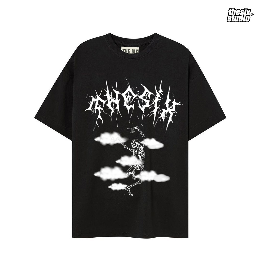 Áo phông nam tay lỡ unisex - Áo phông local brand Thesix Brand - Fly Skull | BigBuy360 - bigbuy360.vn