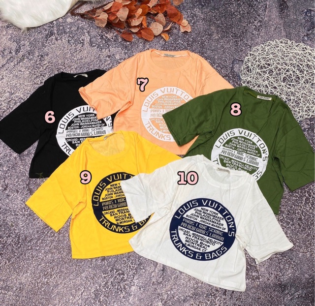 Áo thun giấy croptop form rộng in chữ tay ngắn cổ tròn (TỔNG HỢP MẪU)